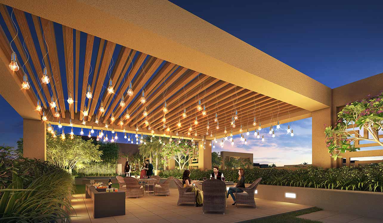 Barbeque Area Under Trellis